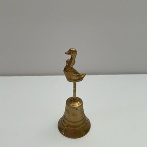 Vintage Brass Bell Duck Bird Handle